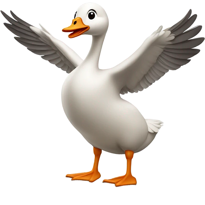 An animated goose hold emoji