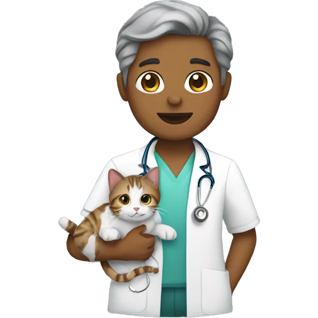 doctor holding tabby cat emoji