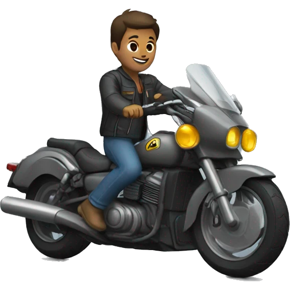 um herói andando de moto emoji