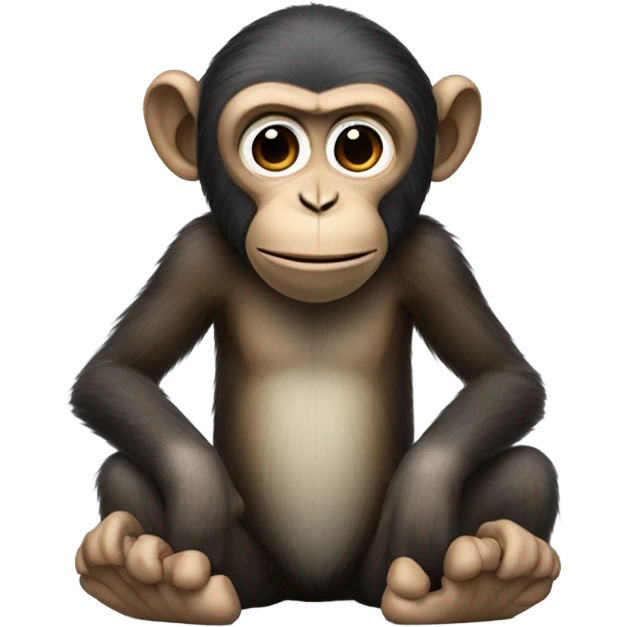 Photorealistic monkey with huge feet emoji