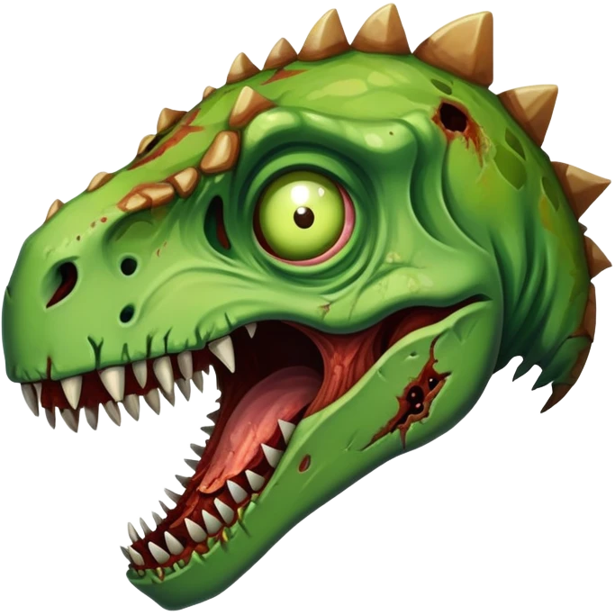 Un zombie con cara de dinosaurio emoji