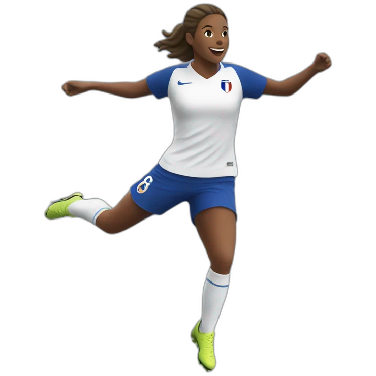 French female soccer player jumping emoji