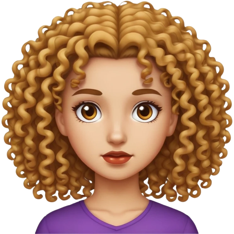 Curly hair girl with eyebrow slit emoji