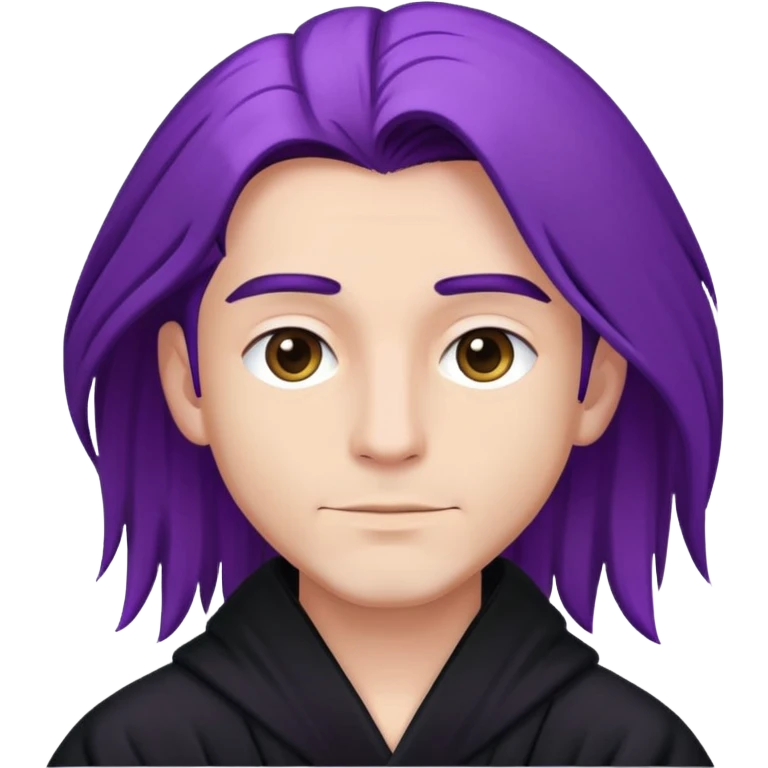 Purple straight hair man with black robe  emoji