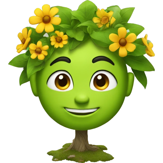 from shreks head grows flowers and trees emoji