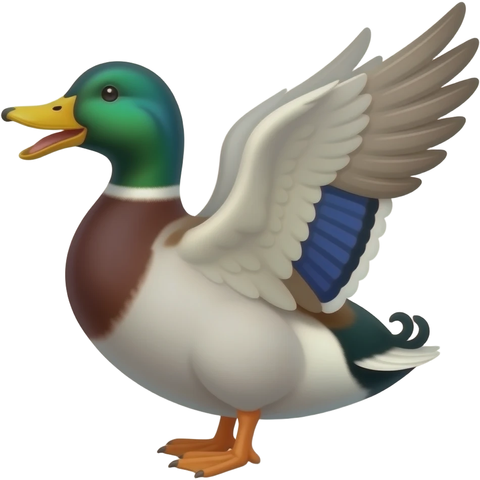 Flapping and honking duck emoji