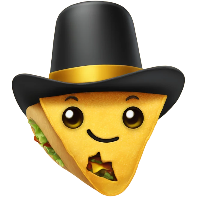 Taco with a top hat emoji