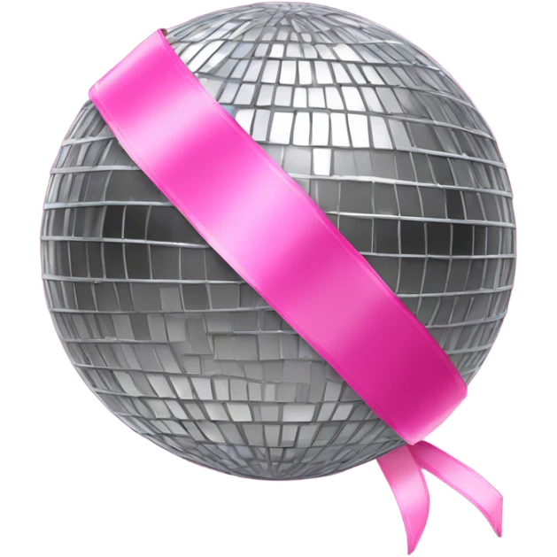 Disco ball and pink ribbon emoji