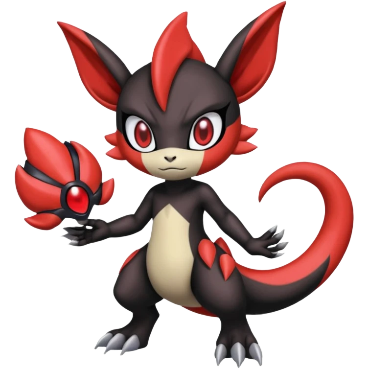 Colorful Cool Badass  Meloetta-Guilmon-Darkrai-Pokémon-Fakémon-fusion-hybrid-creature emoji