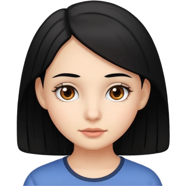 Girl whit black hair and brow eyes  emoji