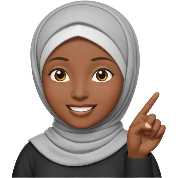 злая черная женщина мусульманка показывает рукой в право  emoji