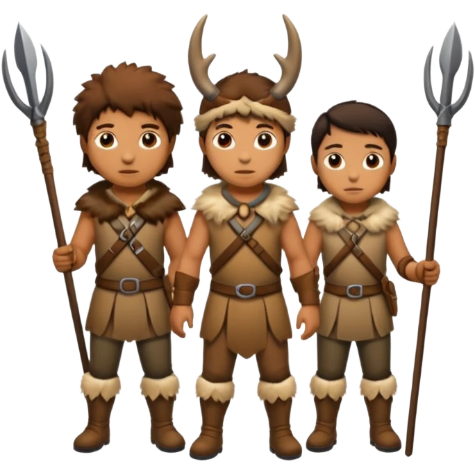 The classic image of hunters in ancient times emoji