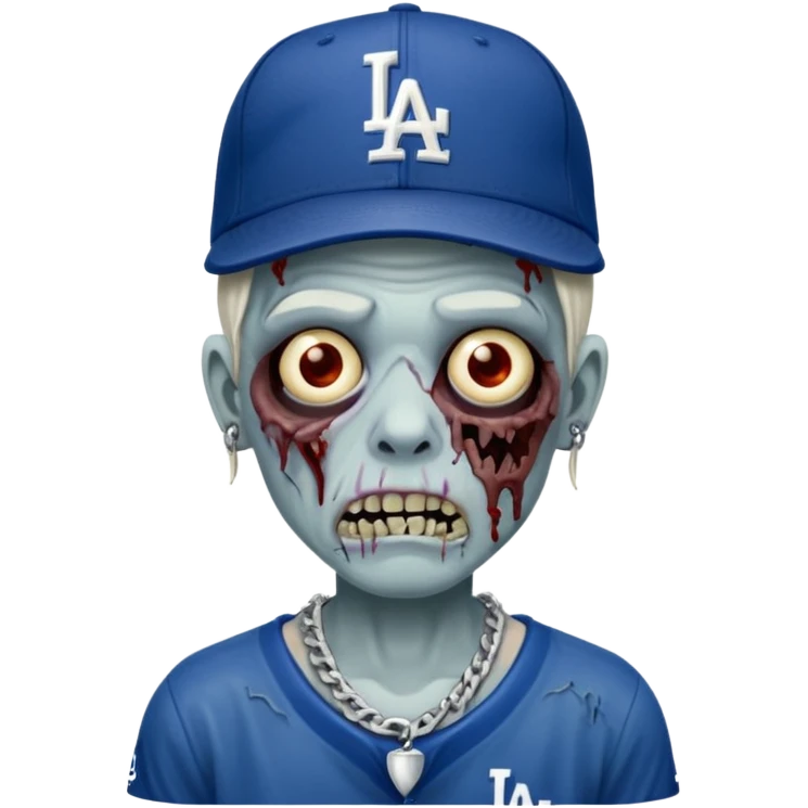 Zombie con gorra de los Dodgers y cadena de plata  emoji