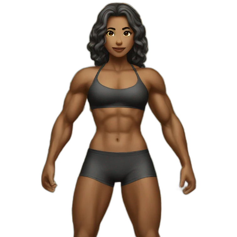 Muscular woman bikini emoji