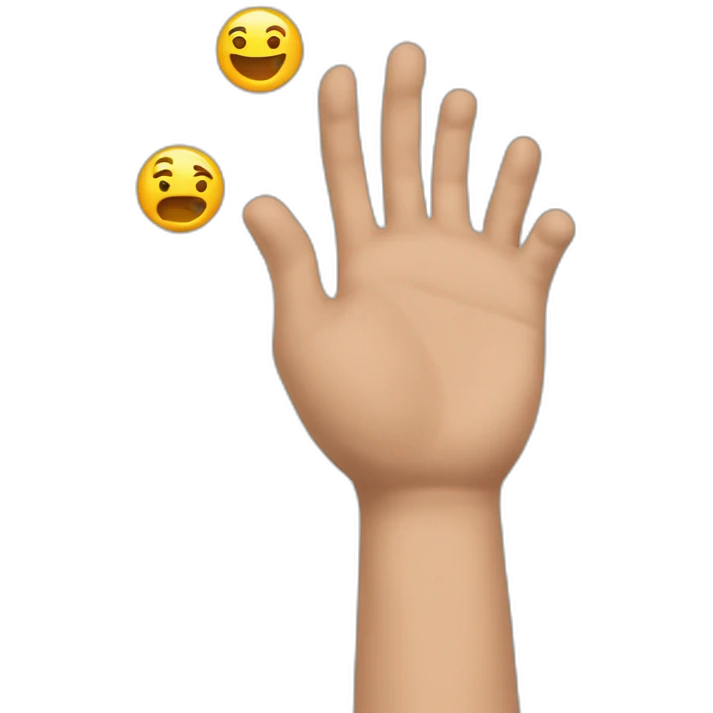 Wednesday adamms with thing the hand emoji