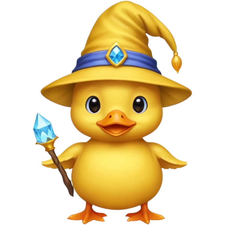 baby duck with wizard hat
 emoji