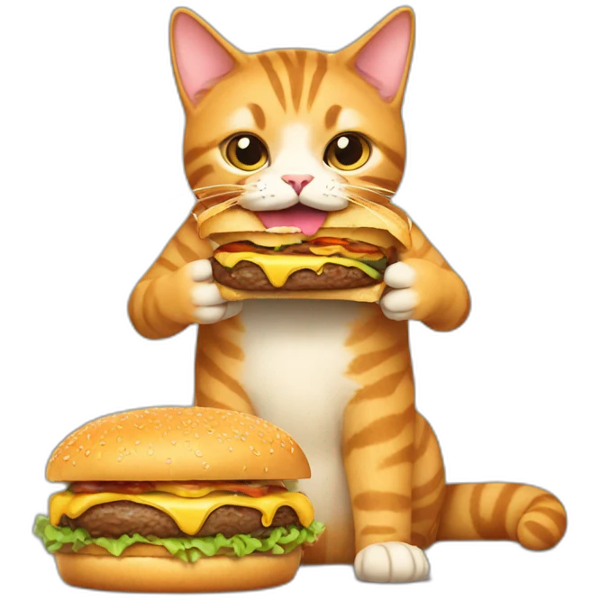 cat eat burger emoji