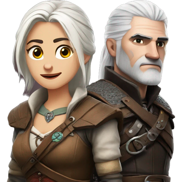 Ciri and Geralt emoji