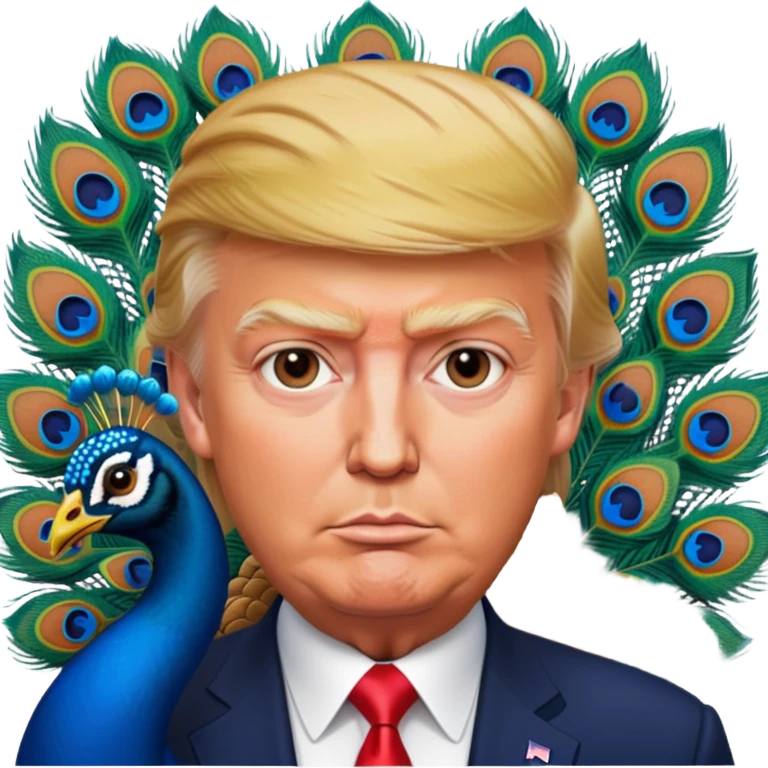 Naked Trump with a Peacock Russia  emoji
