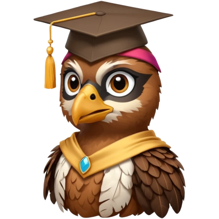falcon with a grad cap - semi realistic emoji