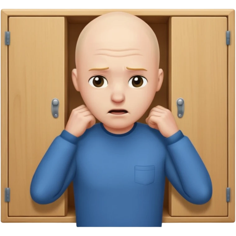 chauve qui se tape la tete contre une armoire emoji