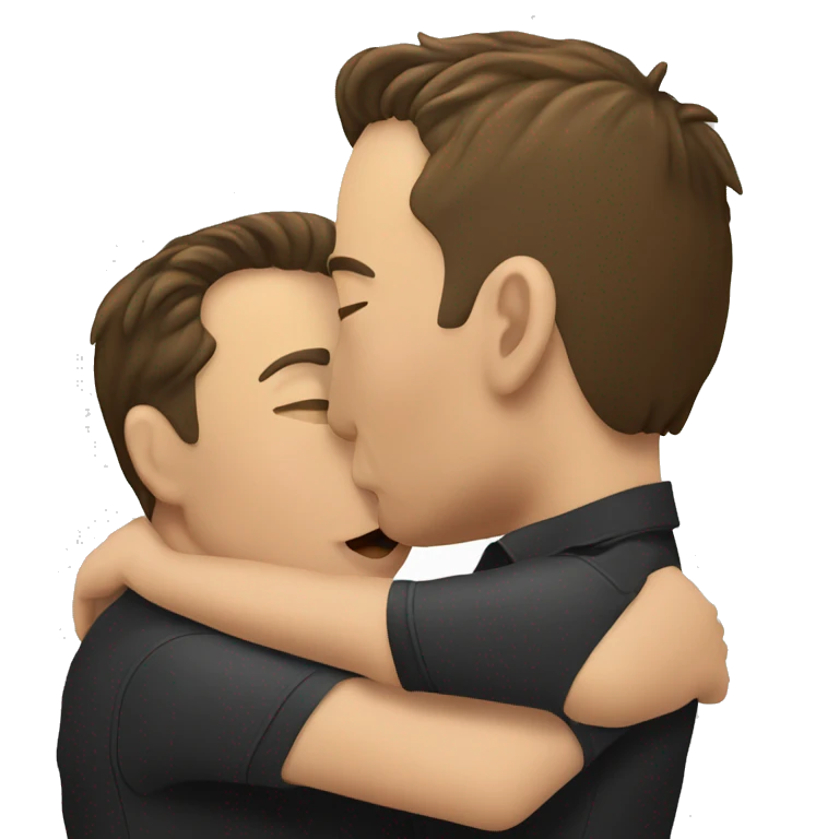 Elon Musk kissing Elon musk emoji