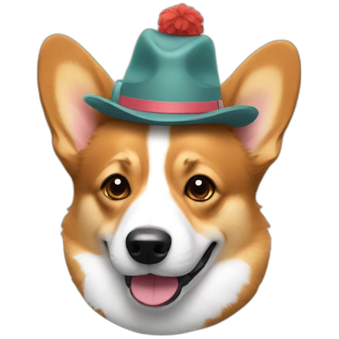 Corgi wearing a hat emoji