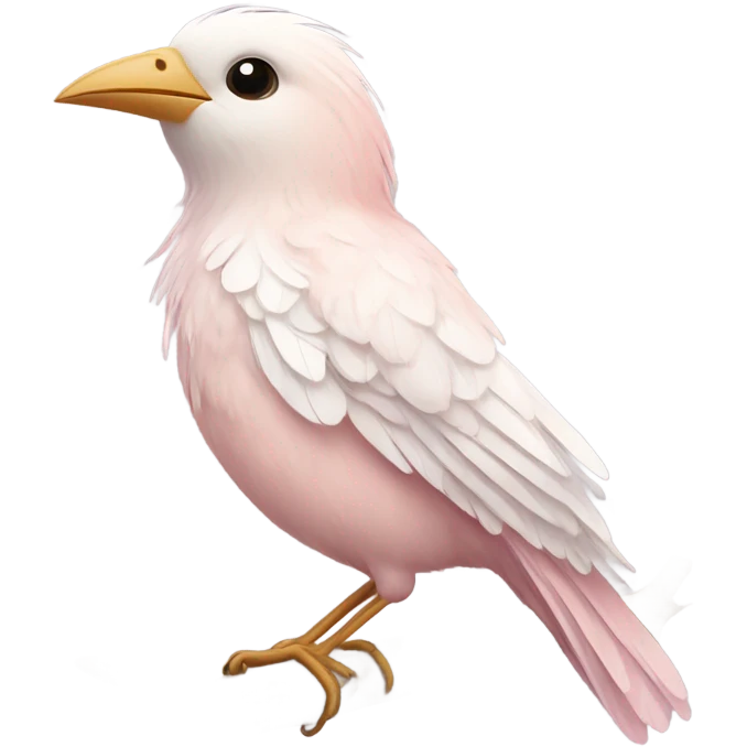 White rose colored bird emoji