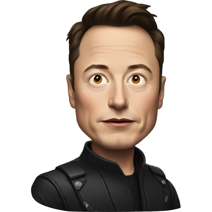 Elon Musk with dark overall war paint emoji