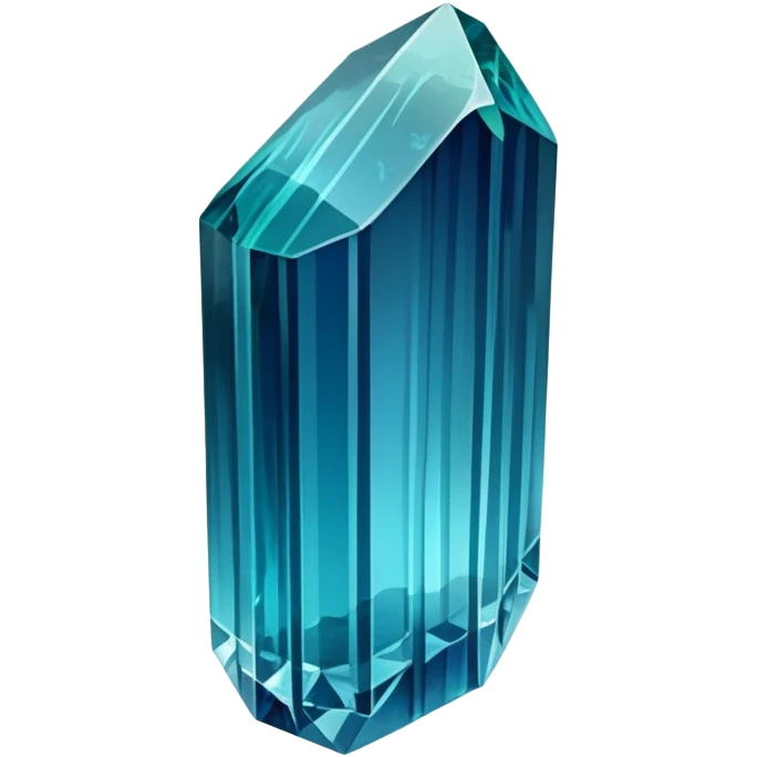 Long prismatic indicolite tourmaline crystal with deep sea blue color and natural striations emoji