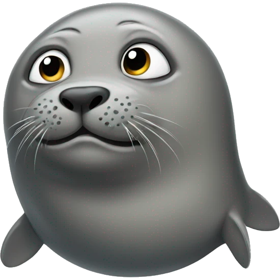 a seal turning it's head and looking awkward emoji