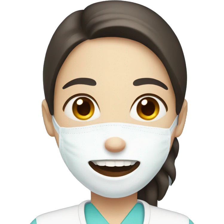 woman dentist with dark brown hair and white skin emoji