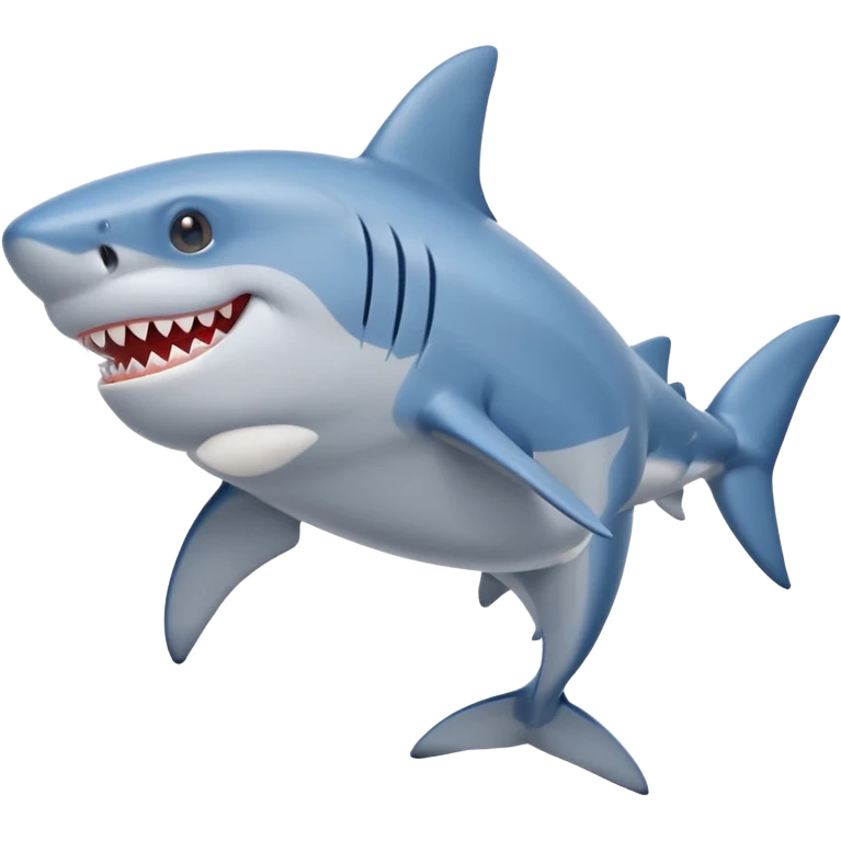 smiling shark wearing blue athletic shoes emoji