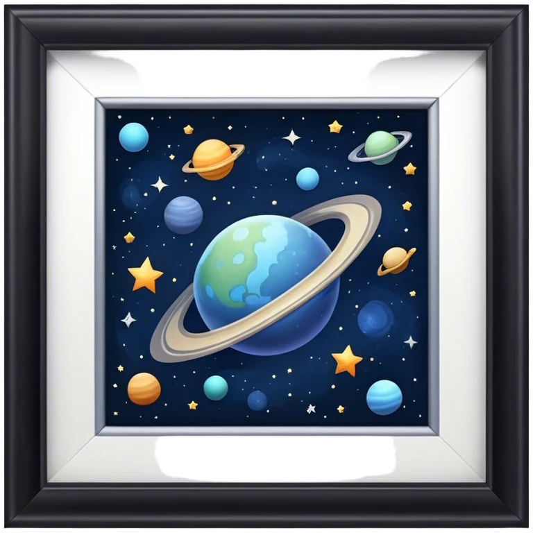 Space galaxy inside a square frame emoji