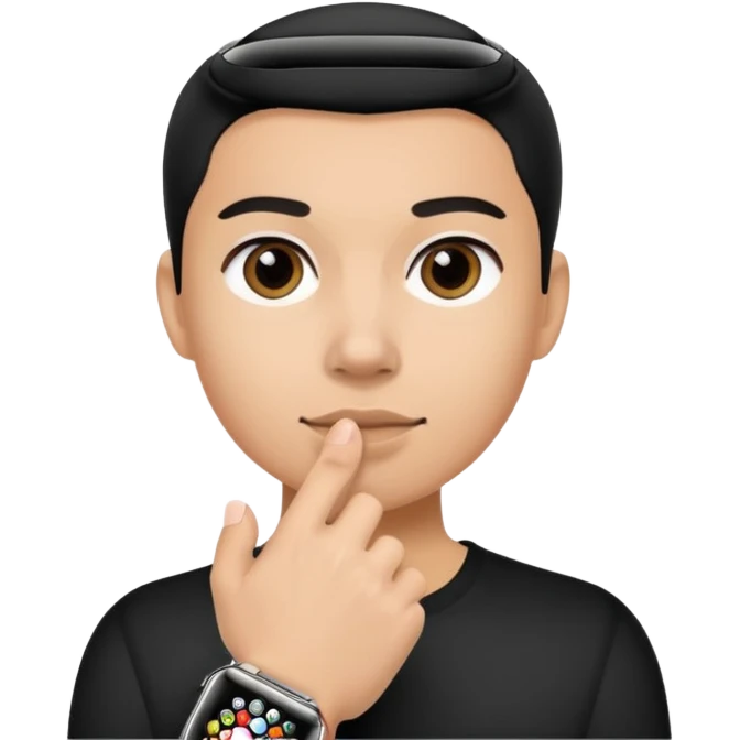 persona con apple watch emoji