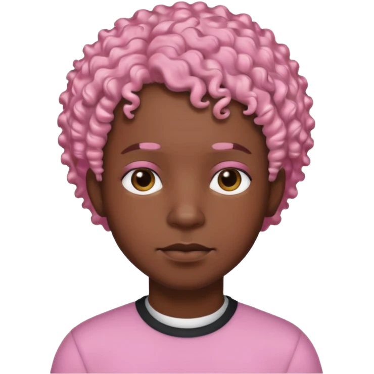 black man w,th pink short curly hair emoji
