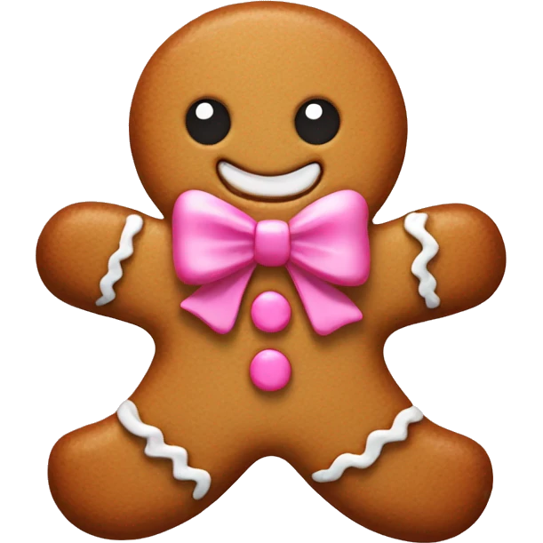 Gingerbread man with pink bow  emoji