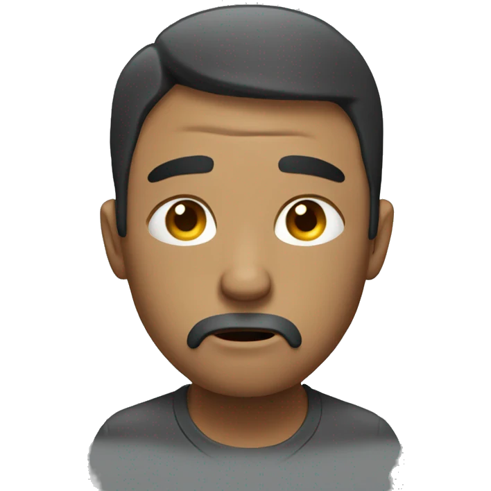 tired man trying to work emoji
