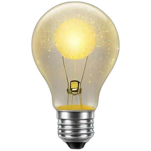 sparkles around the light bulb emoji