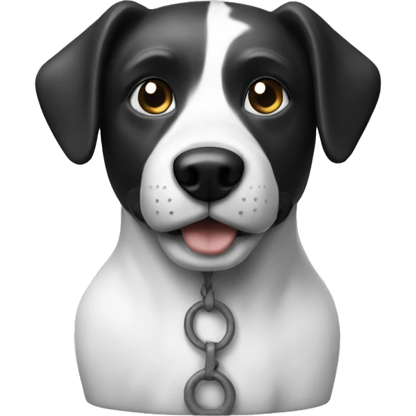 Black and white dog statue emoji