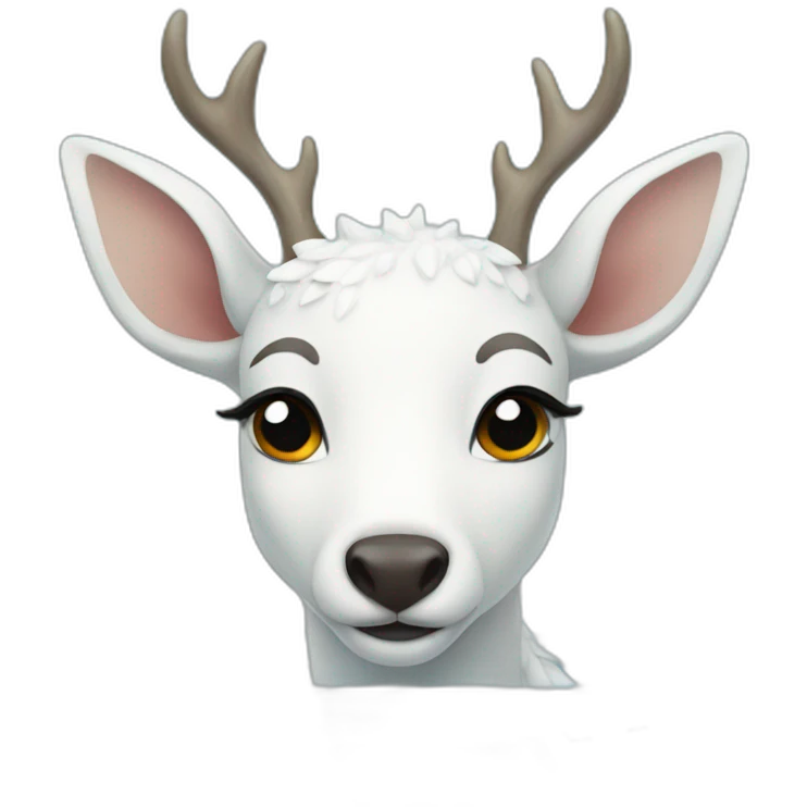 White deer bathed in water emoji