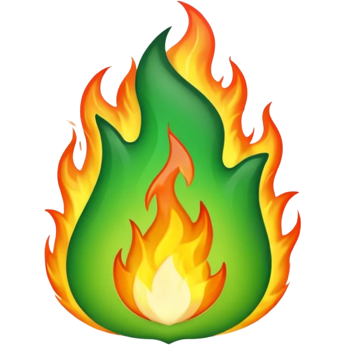 Make an burning greenflame emoji