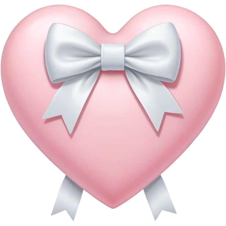 Pastel pink heart with white bow emoji