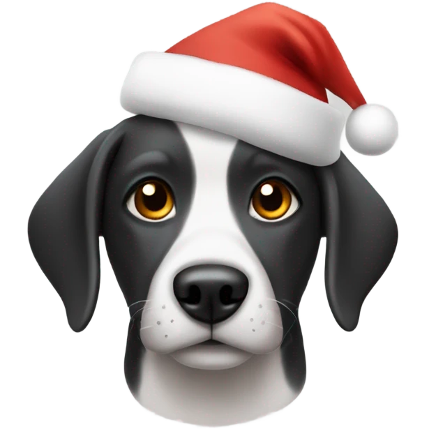Dog wearing Santa hat emoji