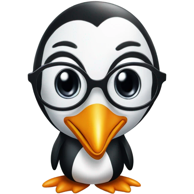 penguin wearing glasses emoji