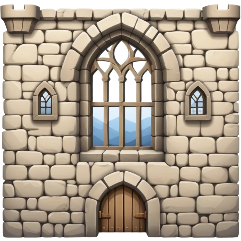 Castle wall with stone and small windows emoji
