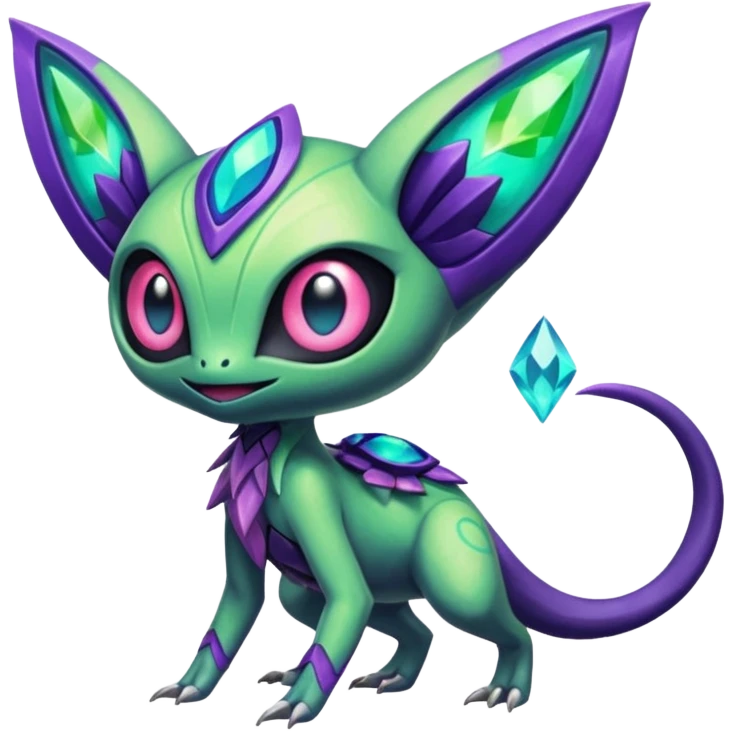 Colorful Exotic Meloetta-Sableye-Virizion-Venom-Stitch-Fakémon-creature-hybrid emoji