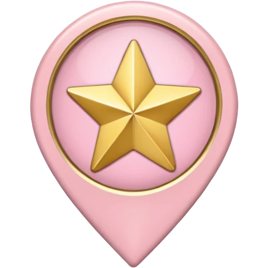 light pink location pin with a star in the center emoji