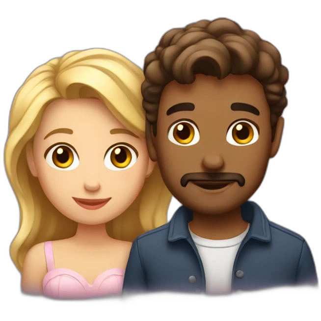 Couple romantique français emoji