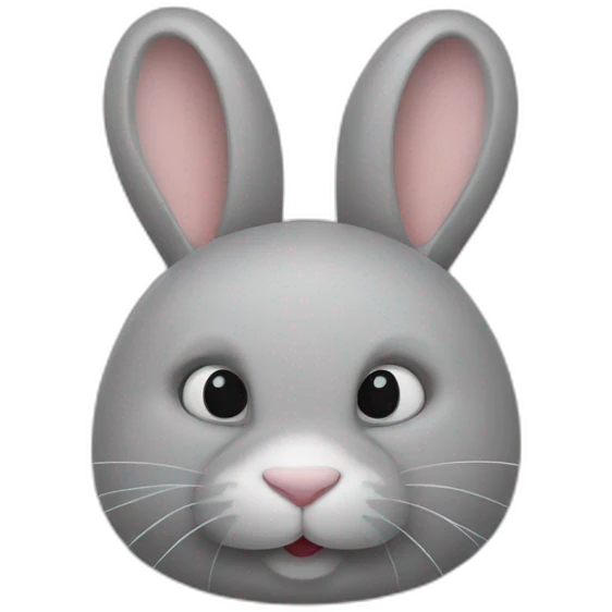 Lapin gris nuque longue emoji